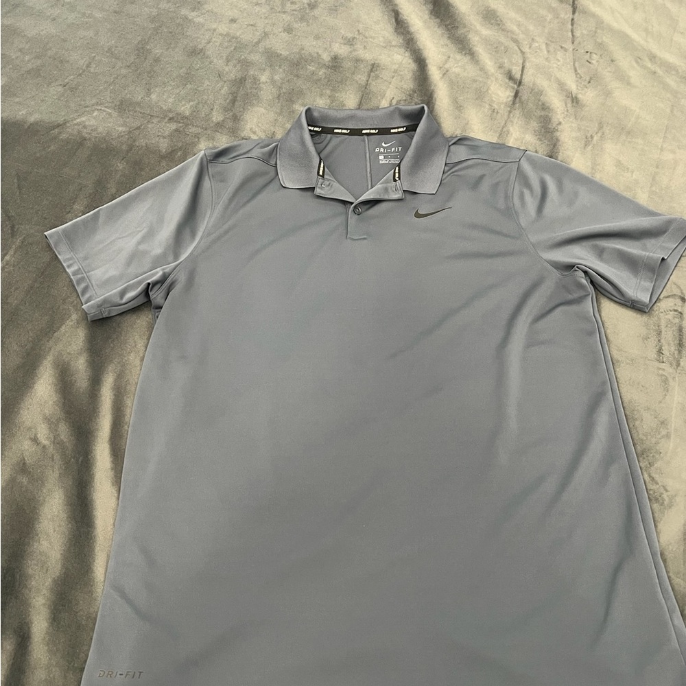 Nike Men's Gray Gold DriFit Polo Shirt